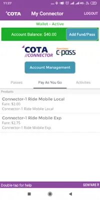 COTA Connector android App screenshot 1